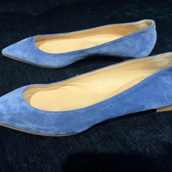 Stunning Christian Louboutin flats with pointy heel in blue suede, sz 35.5 - Picture 4 of 7